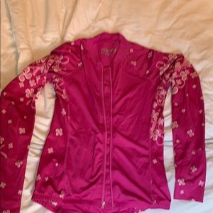 Exercise zippered sweat shirt.